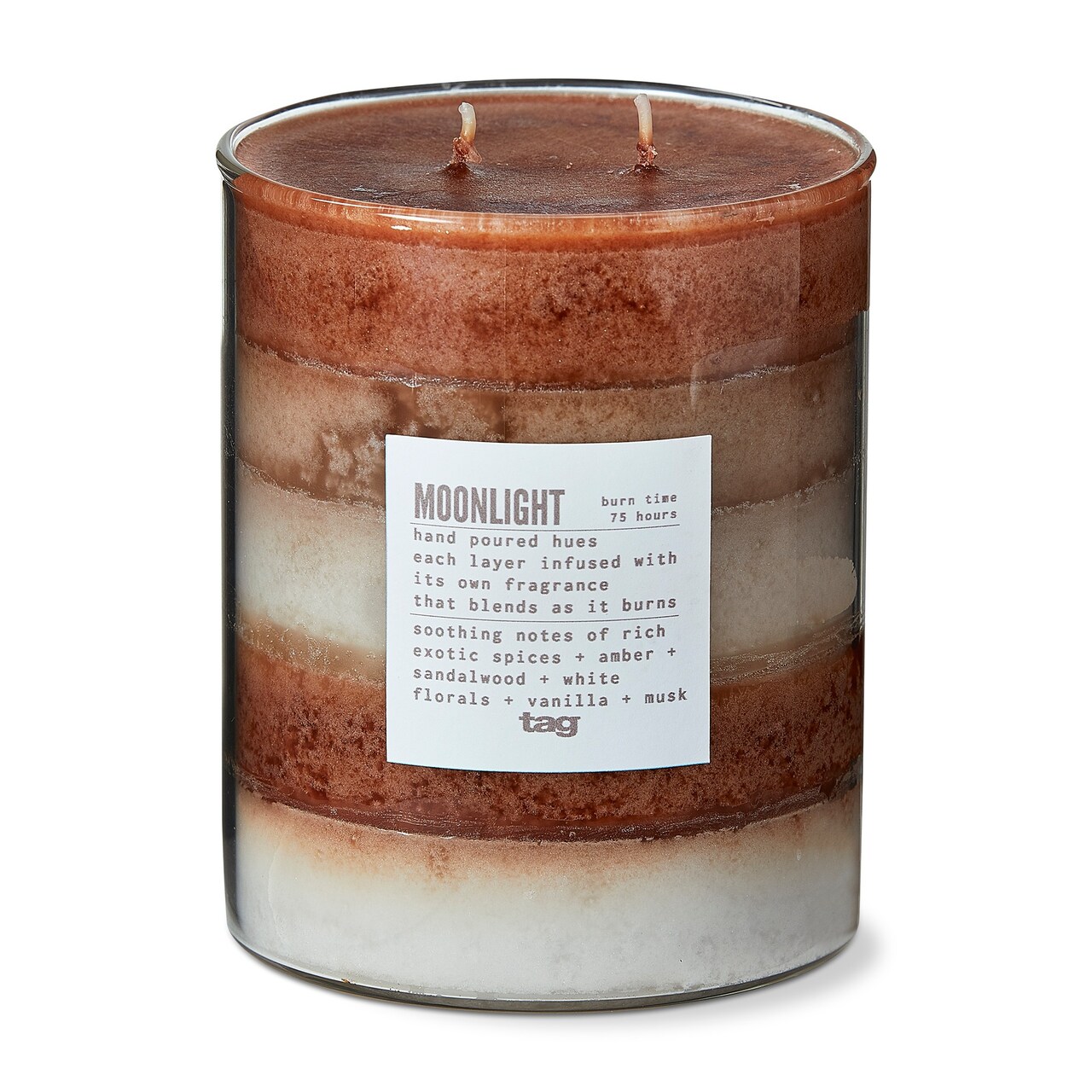 Moonlight Themed Scented Paraffin Wax Pillar Candle Large Brown 4x5 inch Burn Time 75 Hours